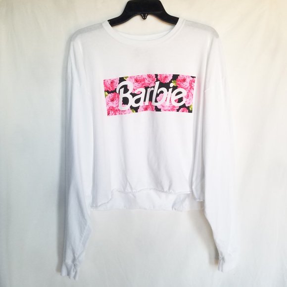 Barbie Tops - Barbie Graphic Long Sleeve Crop Top